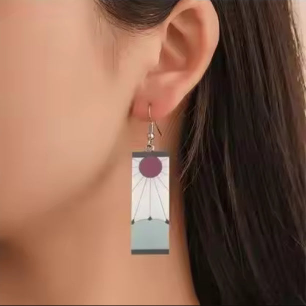 Anime Hanafuda Design Earrings