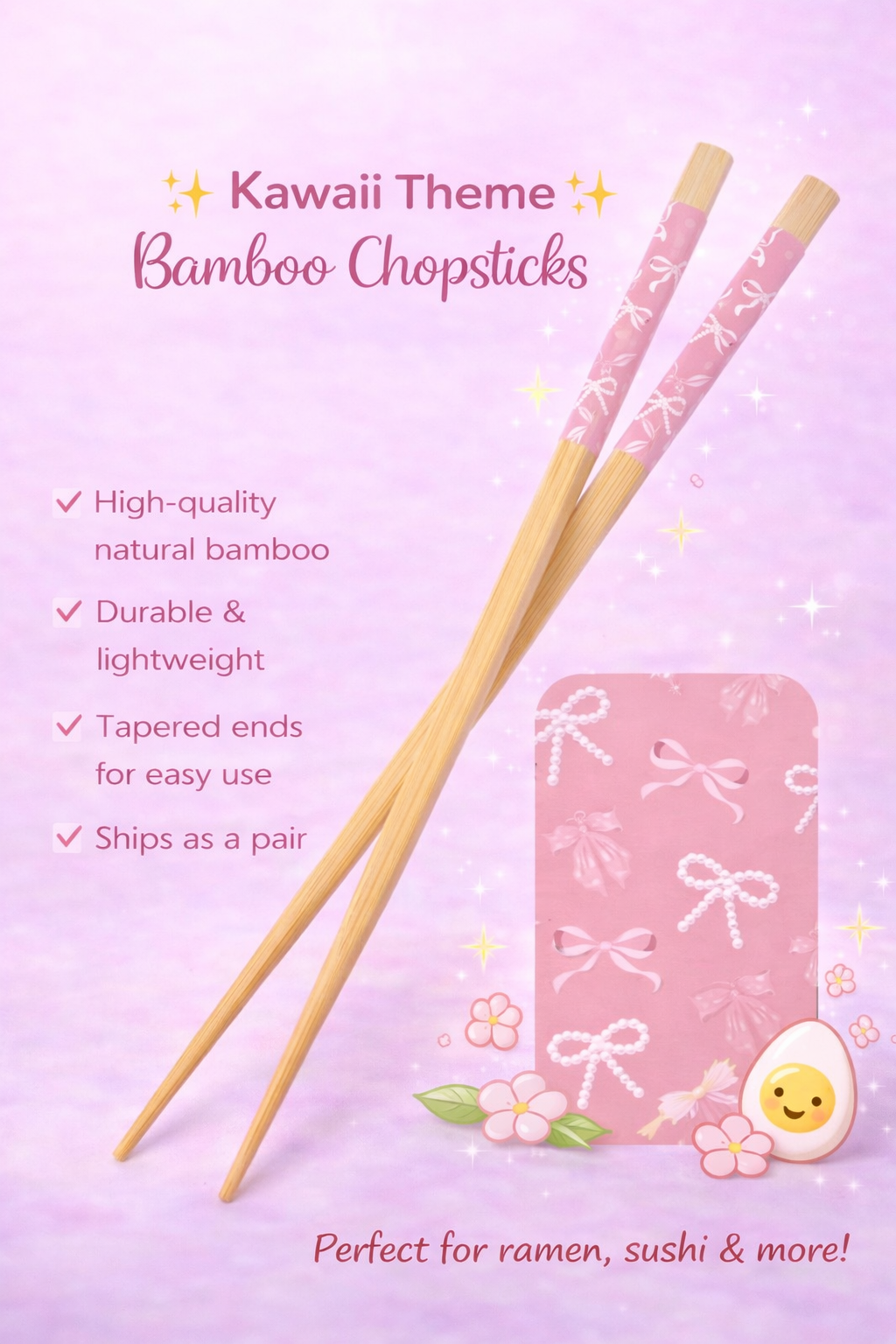 Bows Wooden Bamboo Chopsticks