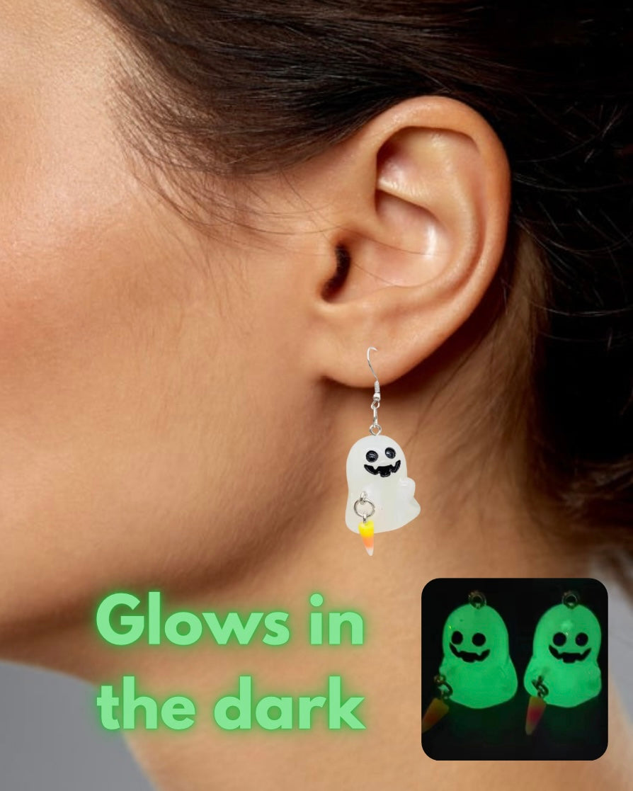Halloween Glow in the Dark Ghost Acrylic Earrings