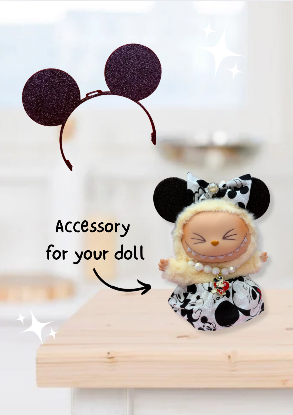 Mouse Headband Accessory for your Monster Doll Plushie Keychain