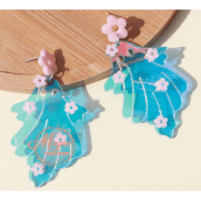 Halloween Holographic Flower Ghost Acrylic Earrings